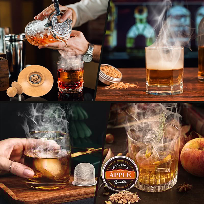 🎁A New Experience-Whiskey Smoker Kit🍷🎨🍽️