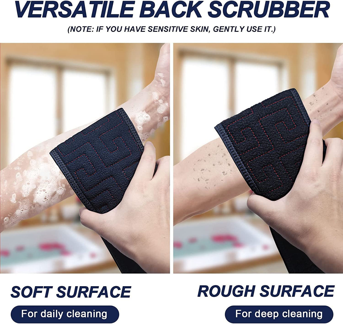 Pull Back Scarf Bath Scrubber for Body Massage