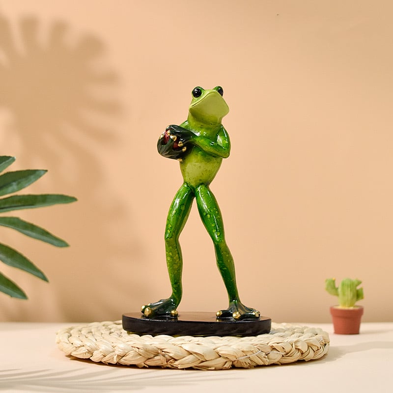Handmade resin frog pastoral style art ornaments