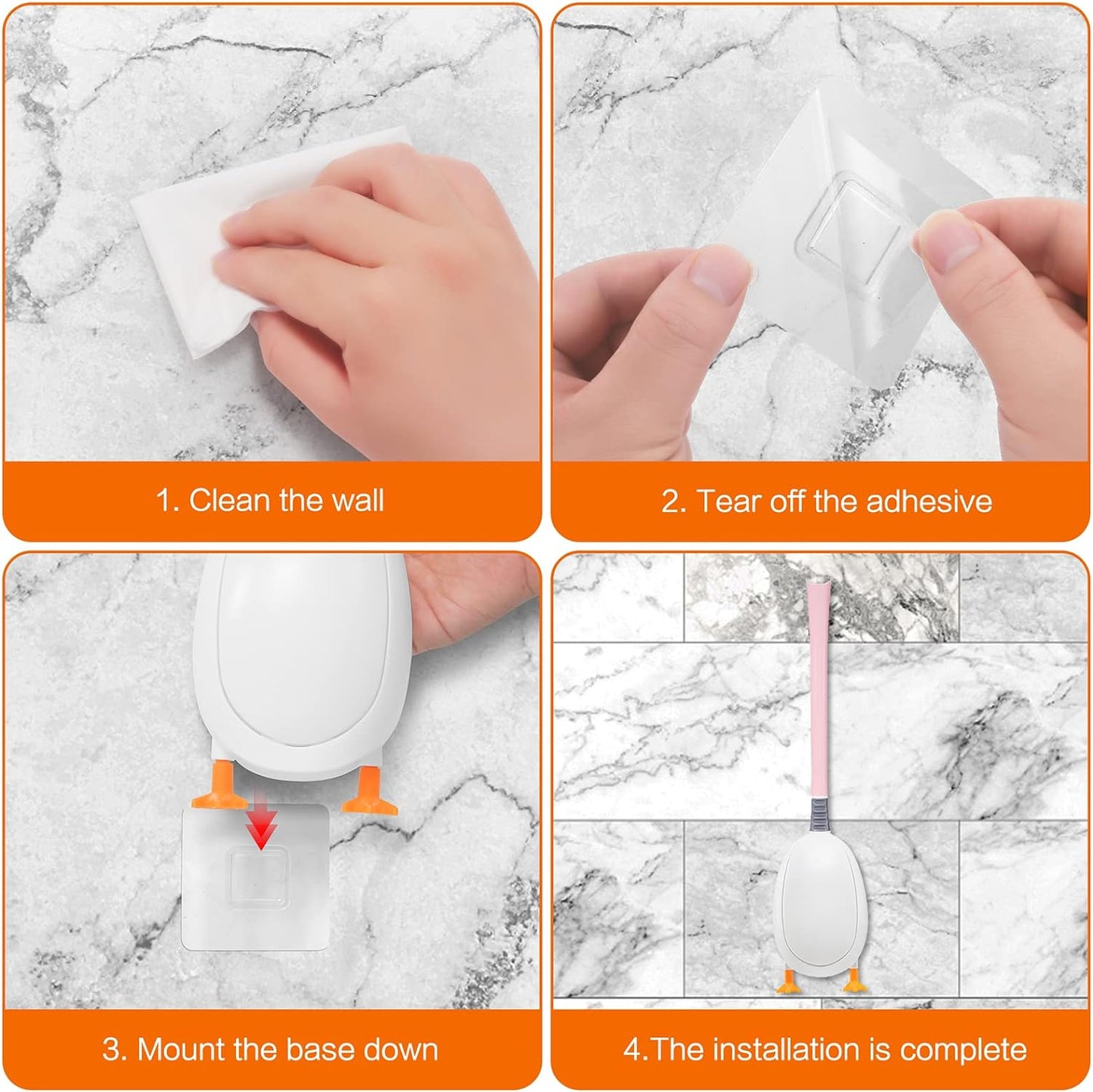 Duckling Silicone Toilet Brush - Automatic Opening and Closing Gravity Storage Rack