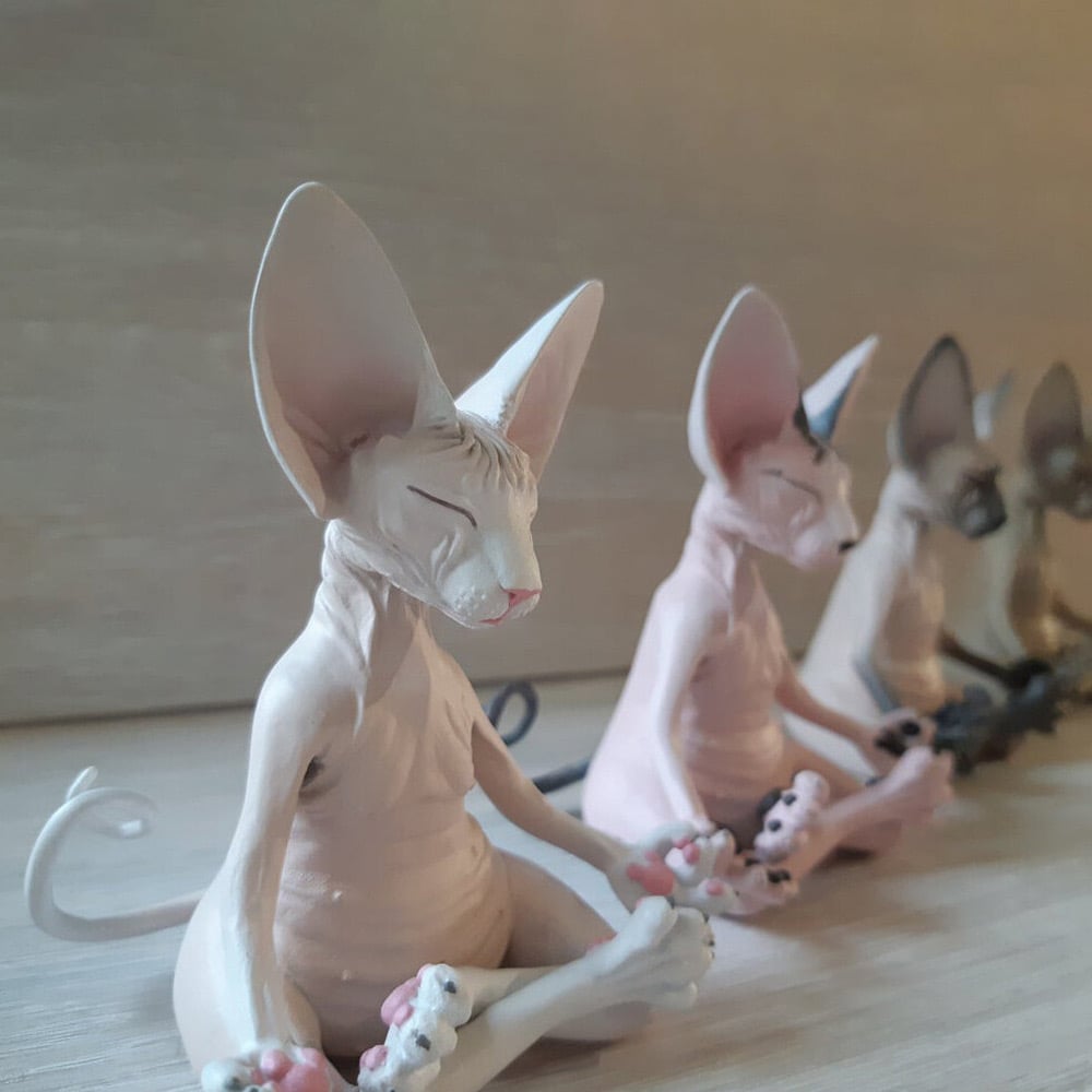 Hairless Cat Meditation Resin Ornament