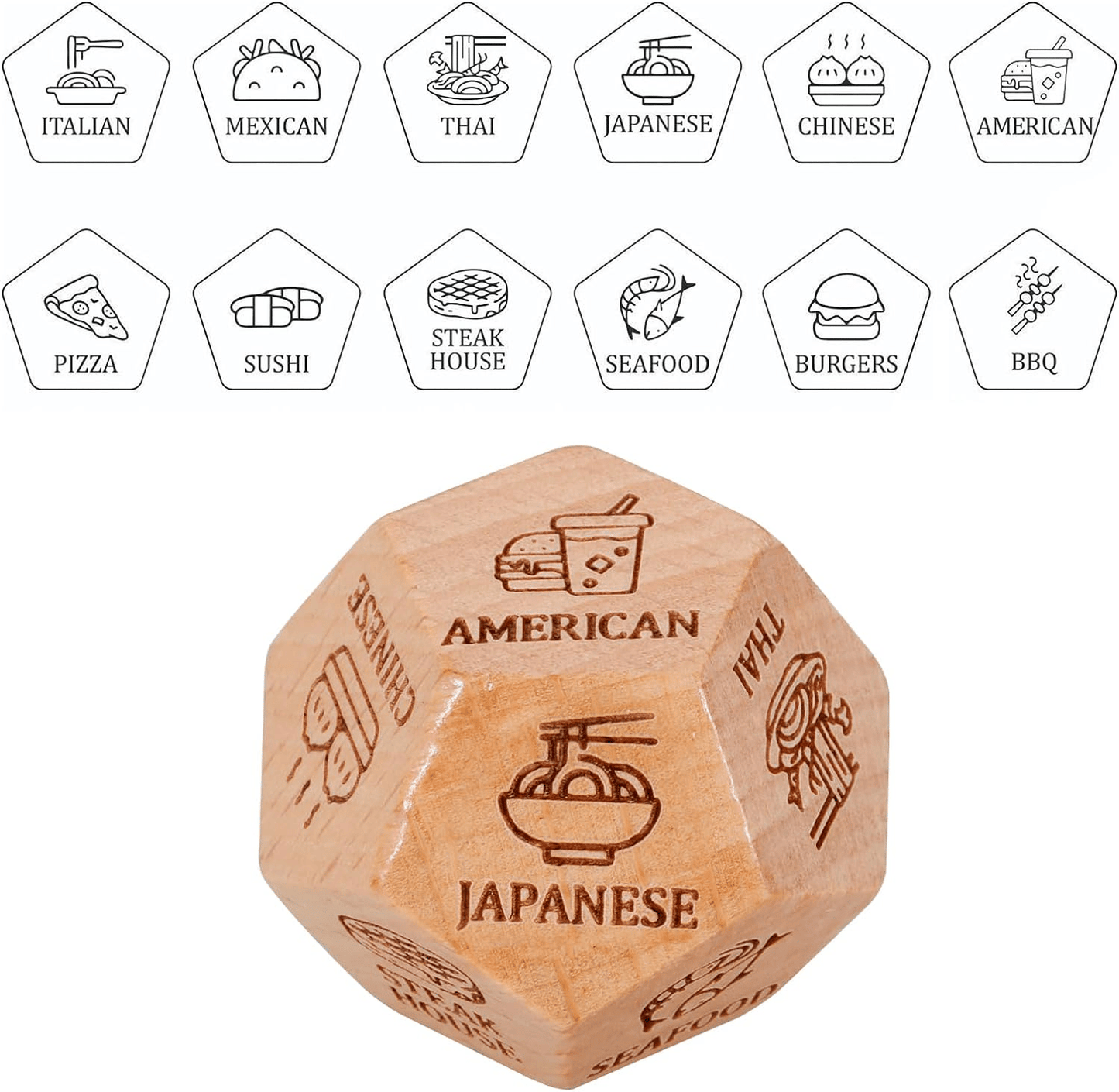 🔥LAST DAY 50% OFF🔥Funny 12-Sided Wood Decision Dice