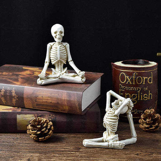 Yoga Skeleton Statue Ornaments Set