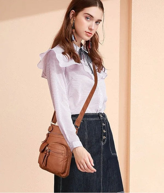 💥2025 HOT SALE- 40% off💥Multi-Pocket Crossbody Bag Soft Leather Shoulder Purse Bag