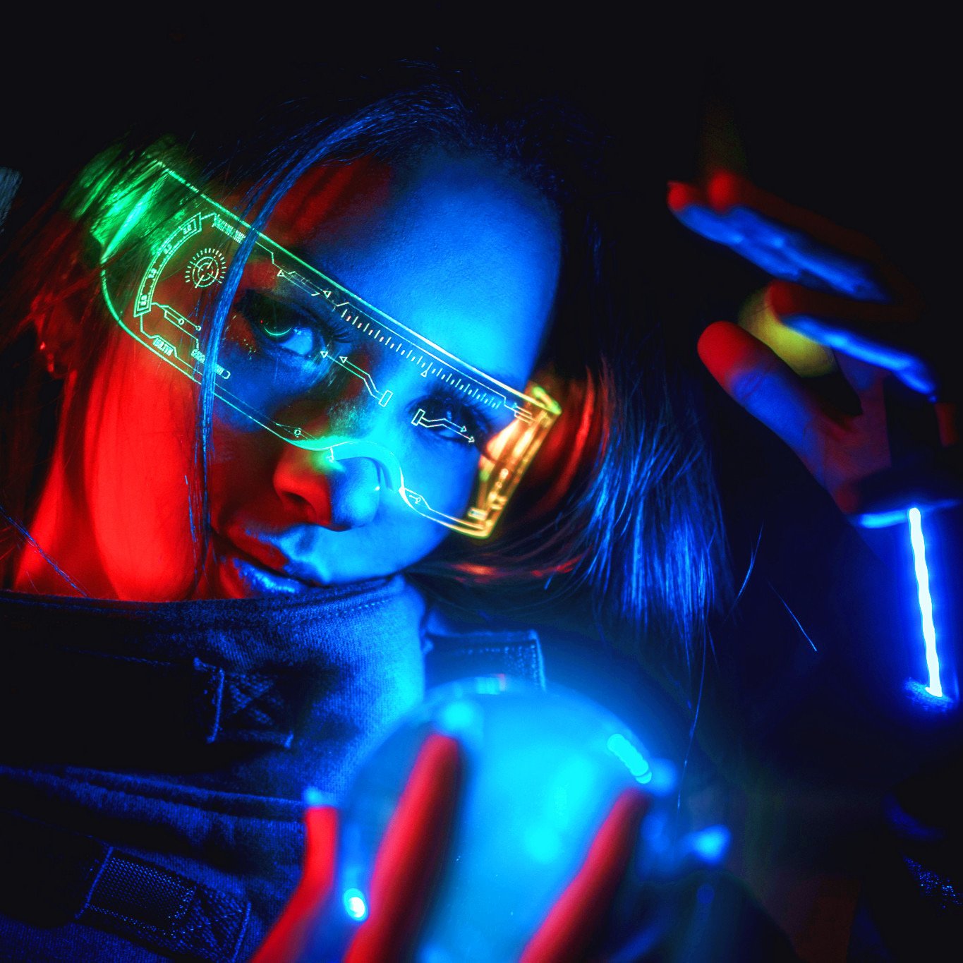 🔥Last Day 50% OFF🔥Cyberpunk Colorful Light Glasses - Buy 3 Free Shipping