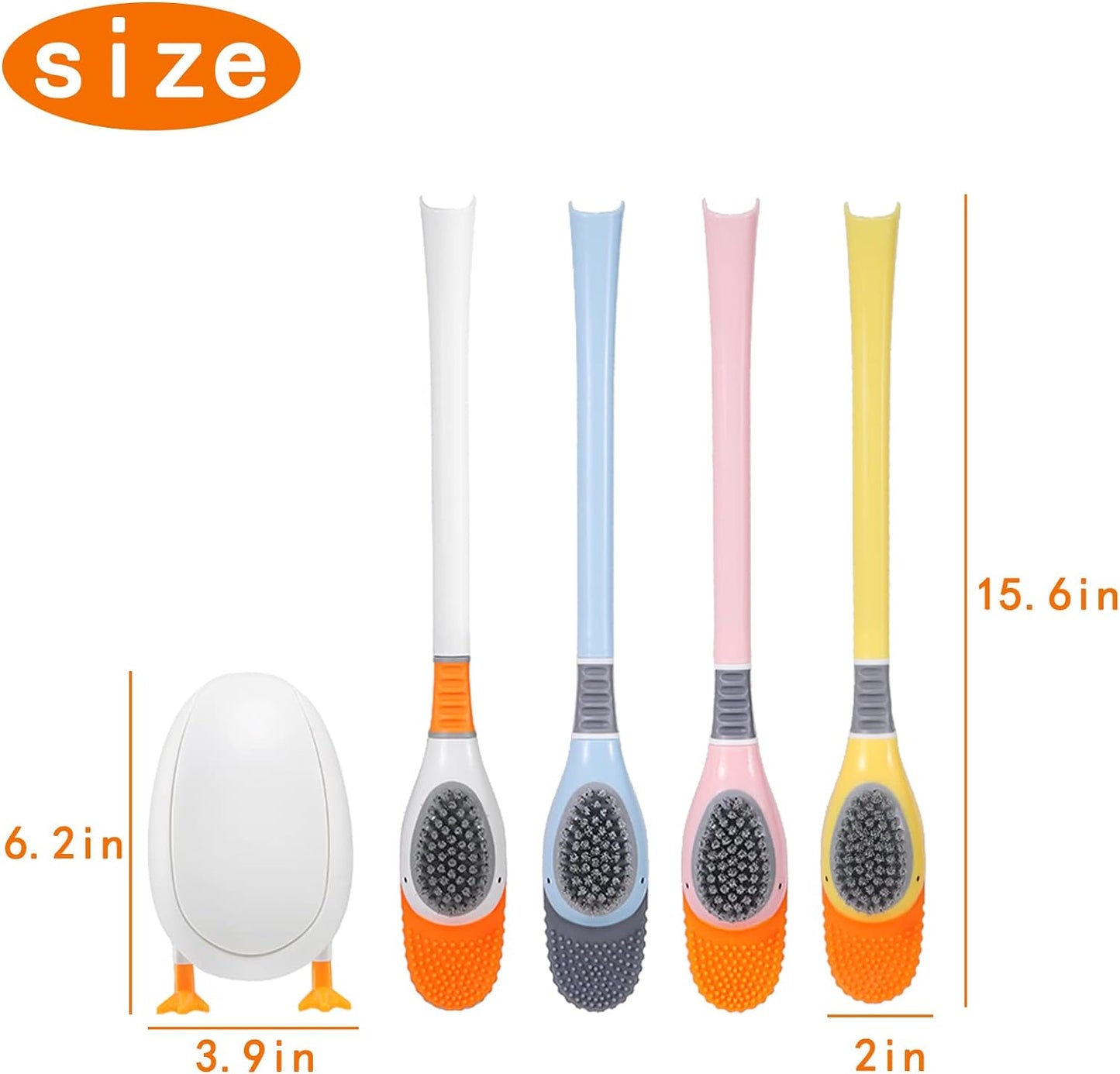 Duckling Silicone Toilet Brush - Automatic Opening and Closing Gravity Storage Rack