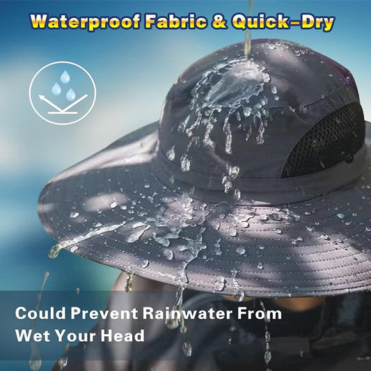 🔥Last Day 49% OFF - Wide Brim Solar Fan Outdoor Fishing Hat-Solar & USB Charging