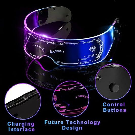 🔥Last Day 50% OFF🔥Cyberpunk Colorful Light Glasses - Buy 3 Free Shipping