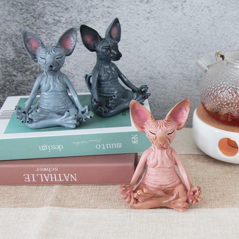 Hairless Cat Meditation Resin Ornament