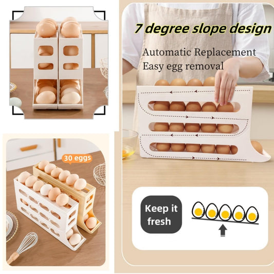Egg Holder for Fridge, Eggs Dispenser Auto Rolling🔥