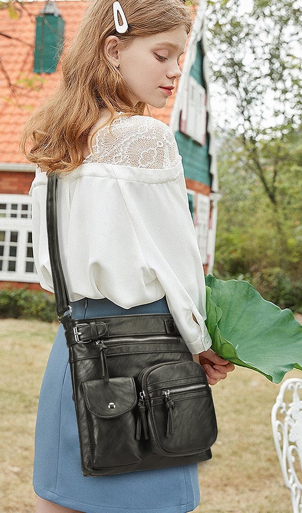 💥2025 HOT SALE- 40% off💥Multi-Pocket Crossbody Bag Soft Leather Shoulder Purse Bag