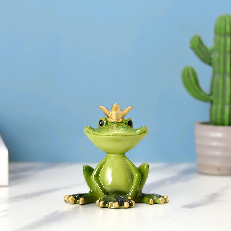 Handmade resin frog pastoral style art ornaments