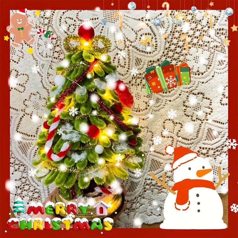 🎄Christmas Sale 50% OFF🎄DIY Plush Stick-Christmas Tree Set
