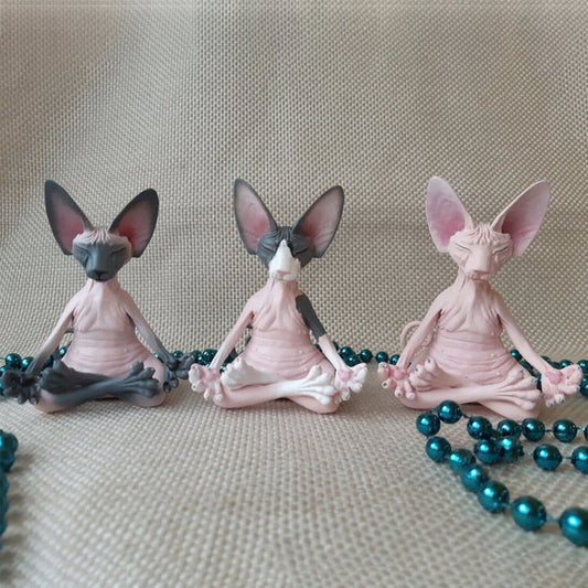 Hairless Cat Meditation Resin Ornament