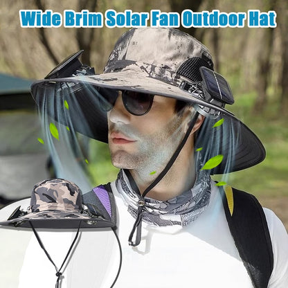🔥Last Day 49% OFF - Wide Brim Solar Fan Outdoor Fishing Hat-Solar & USB Charging