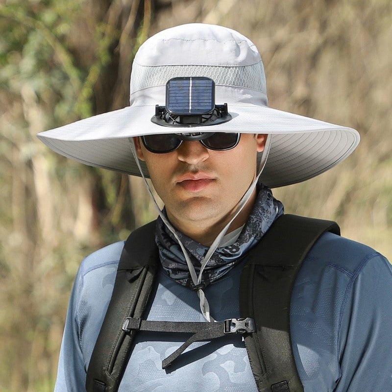 🔥Last Day 49% OFF - Wide Brim Solar Fan Outdoor Fishing Hat-Solar & USB Charging
