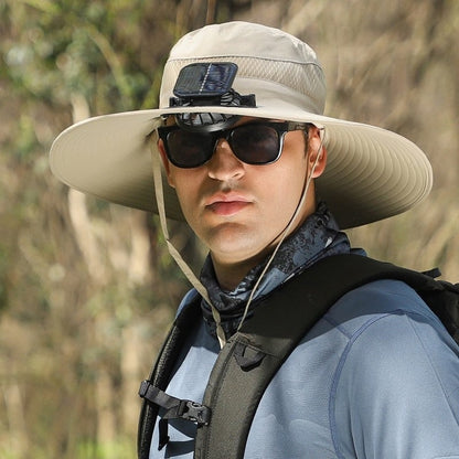 🔥Last Day 49% OFF - Wide Brim Solar Fan Outdoor Fishing Hat-Solar & USB Charging