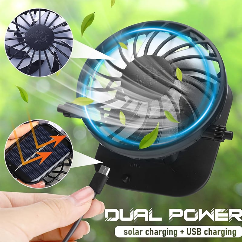 🔥Last Day 49% OFF - Wide Brim Solar Fan Outdoor Fishing Hat-Solar & USB Charging
