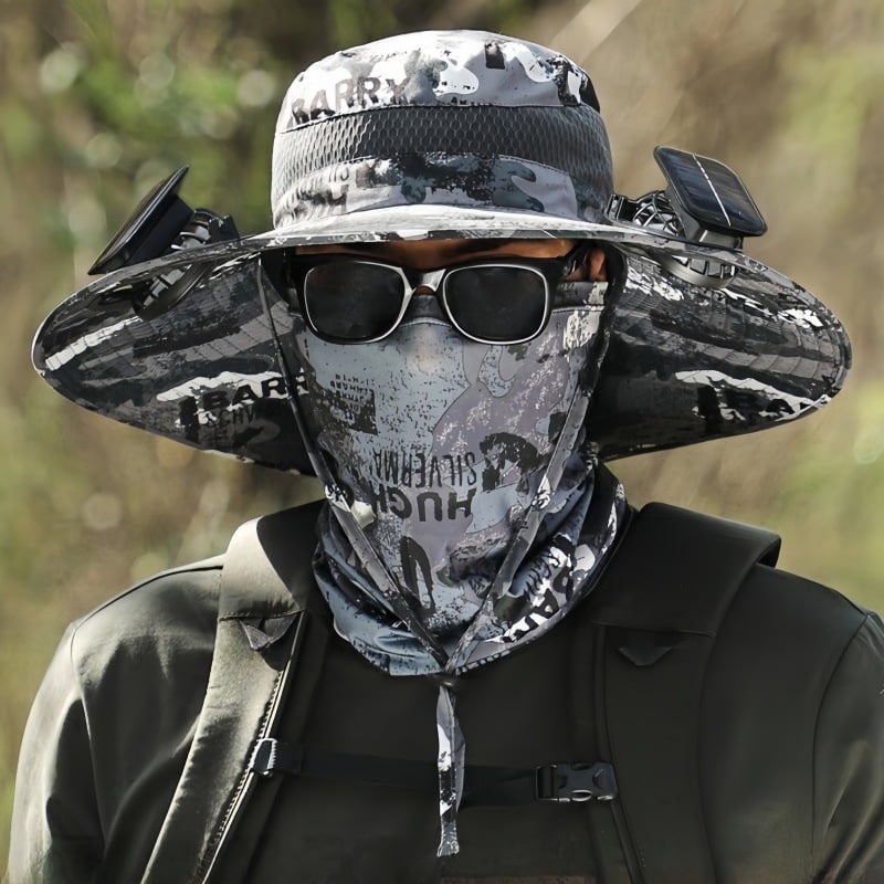 🔥Last Day 49% OFF - Wide Brim Solar Fan Outdoor Fishing Hat-Solar & USB Charging