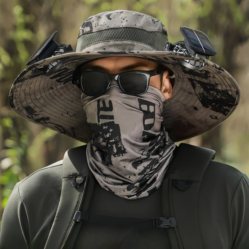 🔥Last Day 49% OFF - Wide Brim Solar Fan Outdoor Fishing Hat-Solar & USB Charging