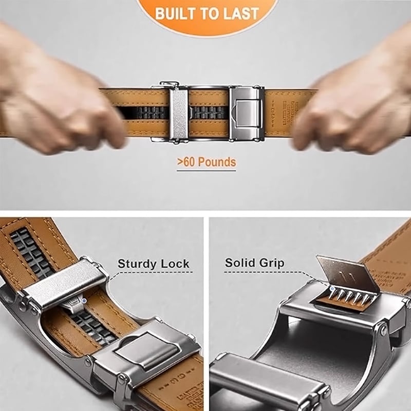 🔥Father's Day Sale 49% OFF - Leather Ratchet Belt With Adjustable Buckle