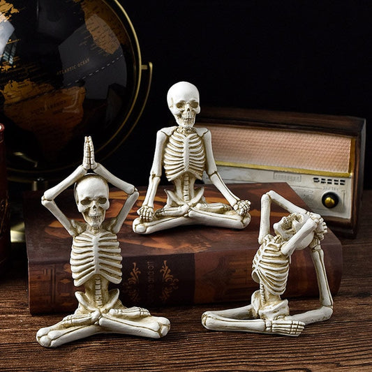 Yoga Skeleton Statue Ornaments Set