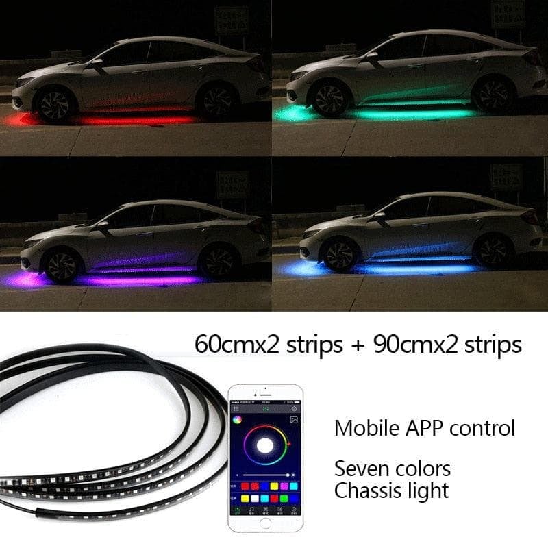 🔥LAST DAY 49% OFF- Car Chassis Flexible RGB Waterproof LED Strip Lights (4PCS)