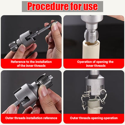 🎁2025 Hot Sale 49% OFF🔥-Electric Drill Compatible PVC Pipe Threader Kit