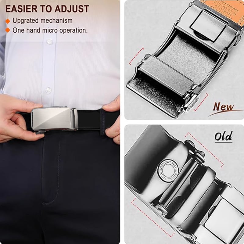 🔥Father's Day Sale 49% OFF - Leather Ratchet Belt With Adjustable Buckle
