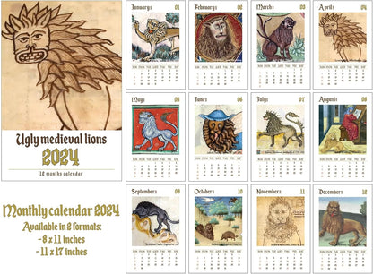 😍LAST DAY 50% OFF-Weird Medieval Lion Calendar 2025