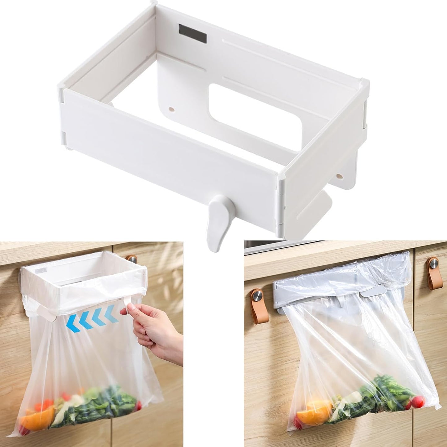 🔥Foldable Trash Rack Kitchen Trash Organizer Multifunctional Portable Hanging Trash