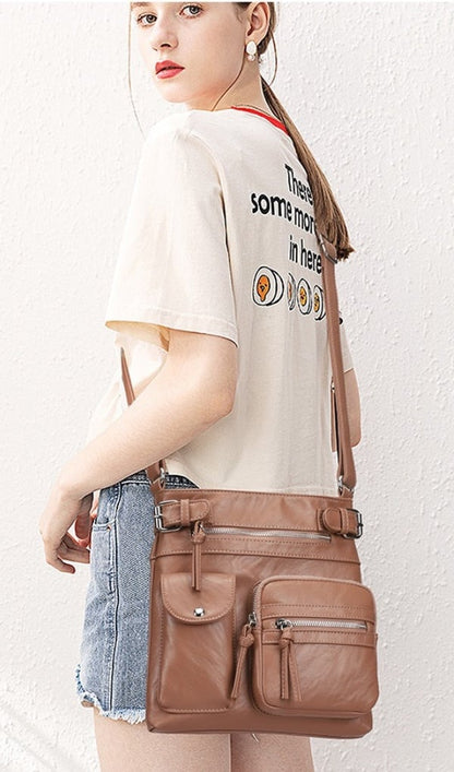 💥2025 HOT SALE- 40% off💥Multi-Pocket Crossbody Bag Soft Leather Shoulder Purse Bag