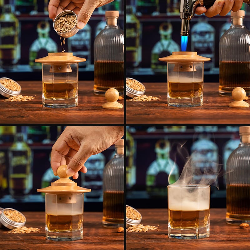 🎁A New Experience-Whiskey Smoker Kit🍷🎨🍽️