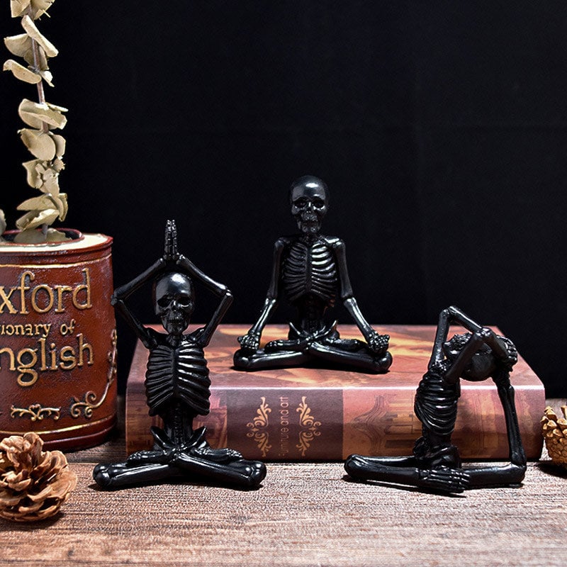 Yoga Skeleton Statue Ornaments Set