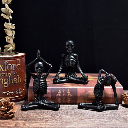 Yoga Skeleton Statue Ornaments Set
