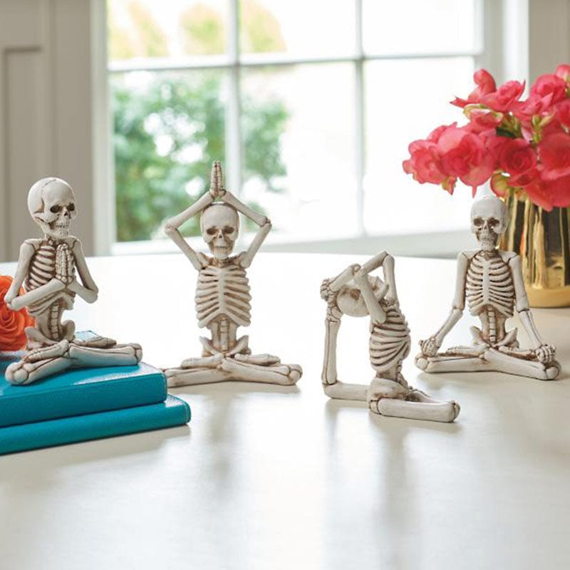 Yoga Skeleton Statue Ornaments Set