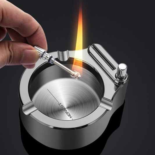 Retro Metal Ashtray Ten Thousand Match Lighter
