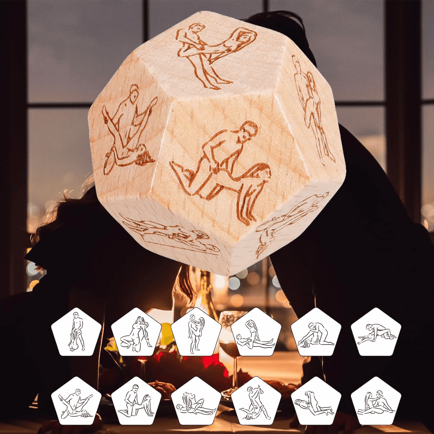 🔥LAST DAY 50% OFF🔥Funny 12-Sided Wood Decision Dice