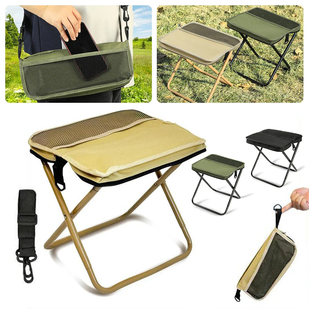 Foldable Backpack Stool Portable Folding Stool with Carry Bag Lightweight Mini Easy Carry Outdoor Chair for Travel for Travel