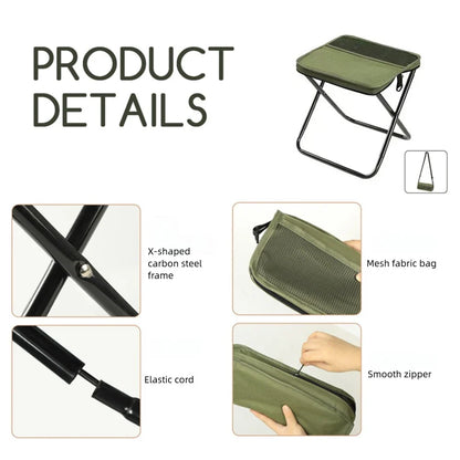 Foldable Backpack Stool Portable Folding Stool with Carry Bag Lightweight Mini Easy Carry Outdoor Chair for Travel for Travel