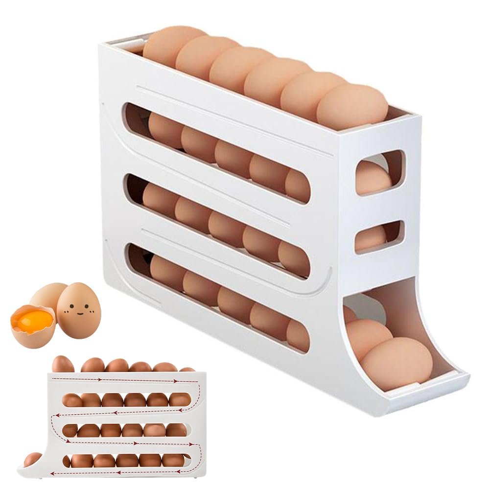 Egg Holder for Fridge, Eggs Dispenser Auto Rolling🔥