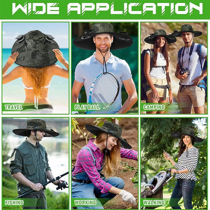 🔥Last Day 49% OFF - Wide Brim Solar Fan Outdoor Fishing Hat-Solar & USB Charging