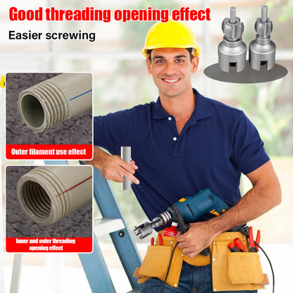 🎁2025 Hot Sale 49% OFF🔥-Electric Drill Compatible PVC Pipe Threader Kit