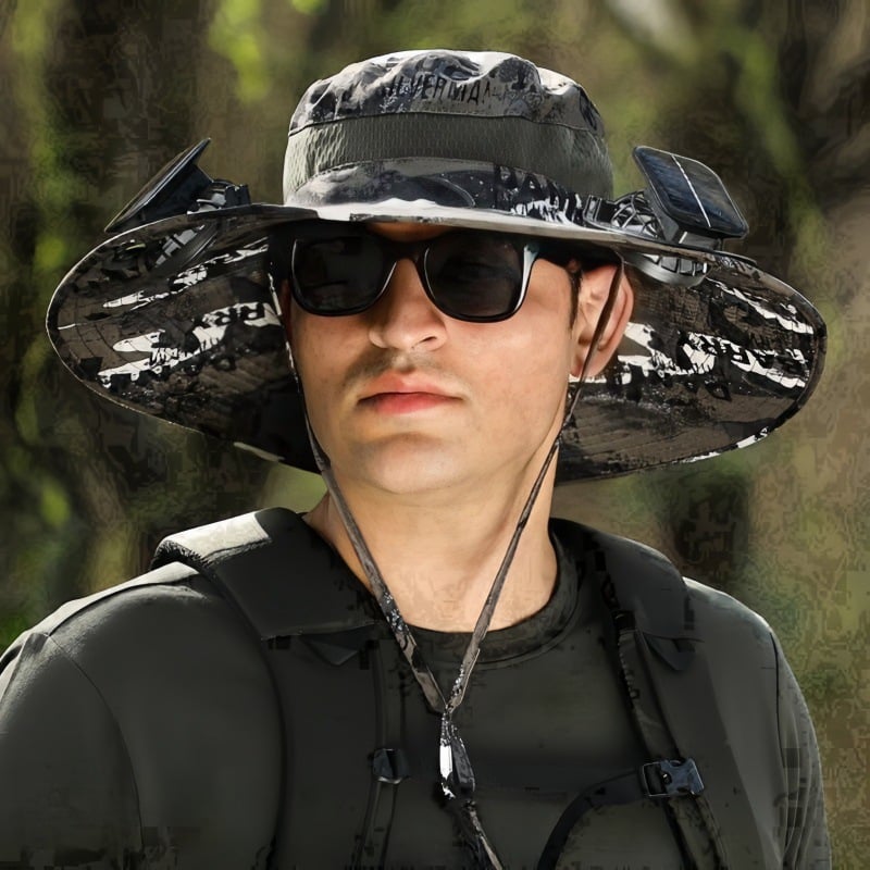 🔥Last Day 49% OFF - Wide Brim Solar Fan Outdoor Fishing Hat-Solar & USB Charging