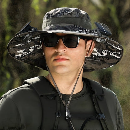 🔥Last Day 49% OFF - Wide Brim Solar Fan Outdoor Fishing Hat-Solar & USB Charging