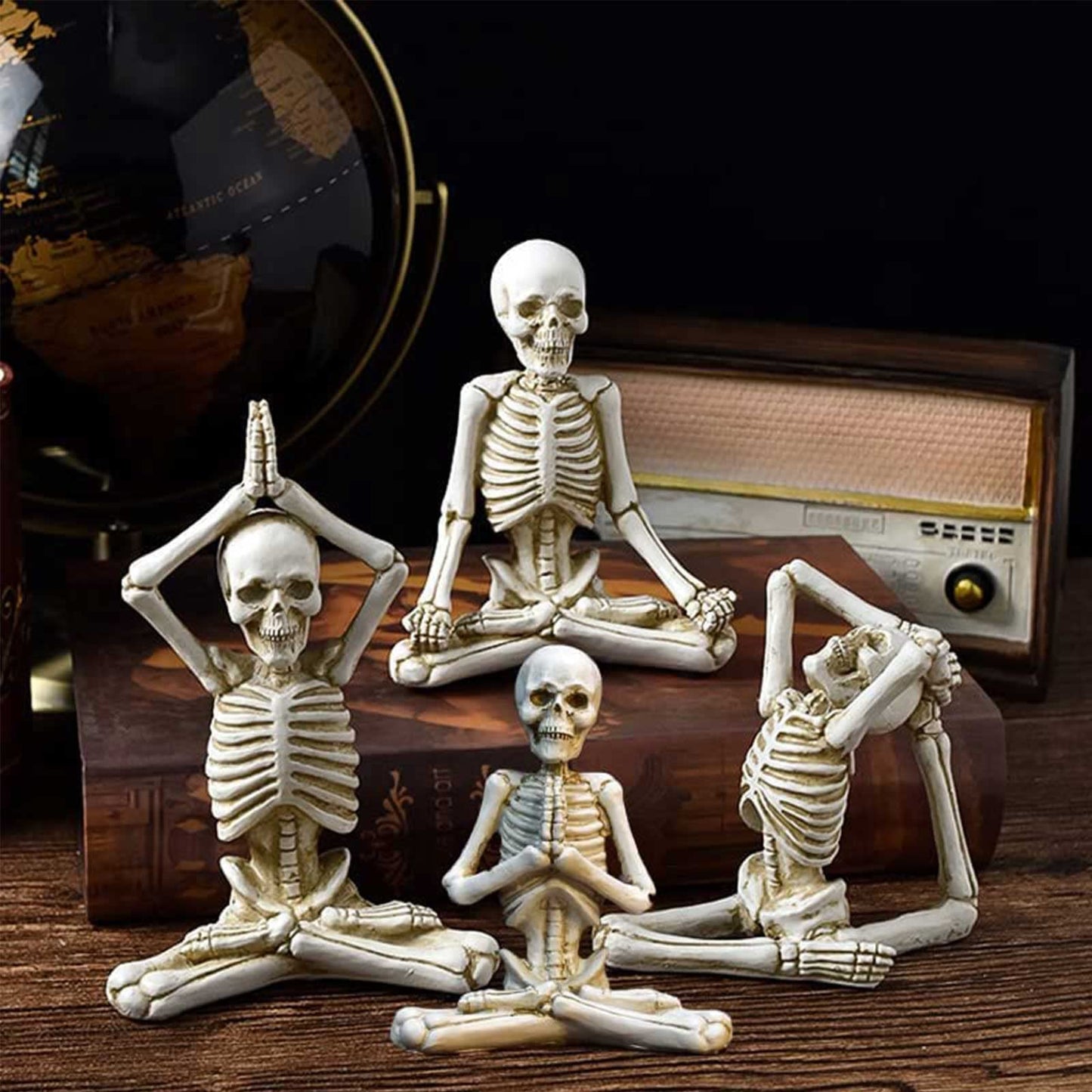 Yoga Skeleton Statue Ornaments Set