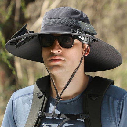 🔥Last Day 49% OFF - Wide Brim Solar Fan Outdoor Fishing Hat-Solar & USB Charging