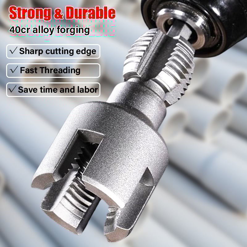 🎁2025 Hot Sale 49% OFF🔥-Electric Drill Compatible PVC Pipe Threader Kit