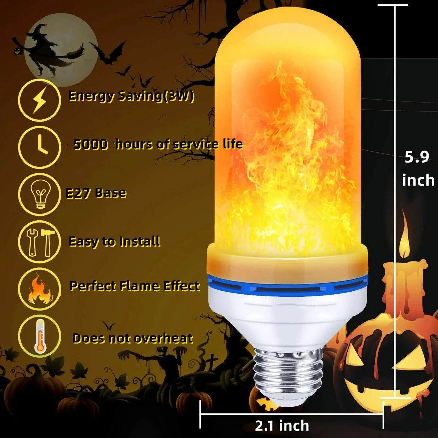 Huge sale 48% OFF🔥2023 UPGRADE LED FLAME LIGHT BULB With Gravity Sensing Effect Imported from Germany