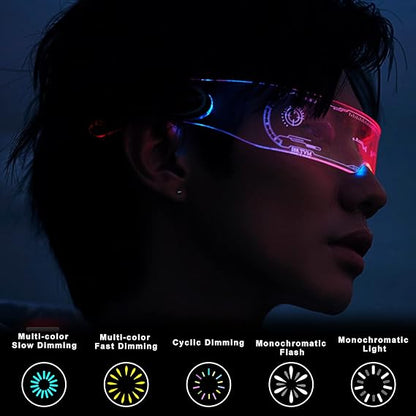 🔥Last Day 50% OFF🔥Cyberpunk Colorful Light Glasses - Buy 3 Free Shipping